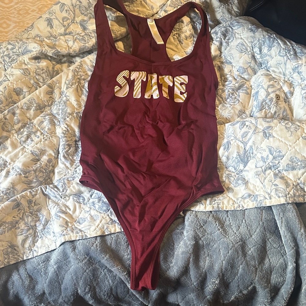 Maroon Women's One Piece Bodysuit